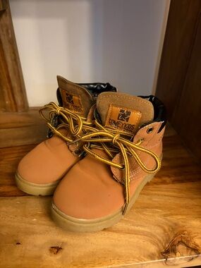 Tan Lace-Up Kids Adventure Boots
